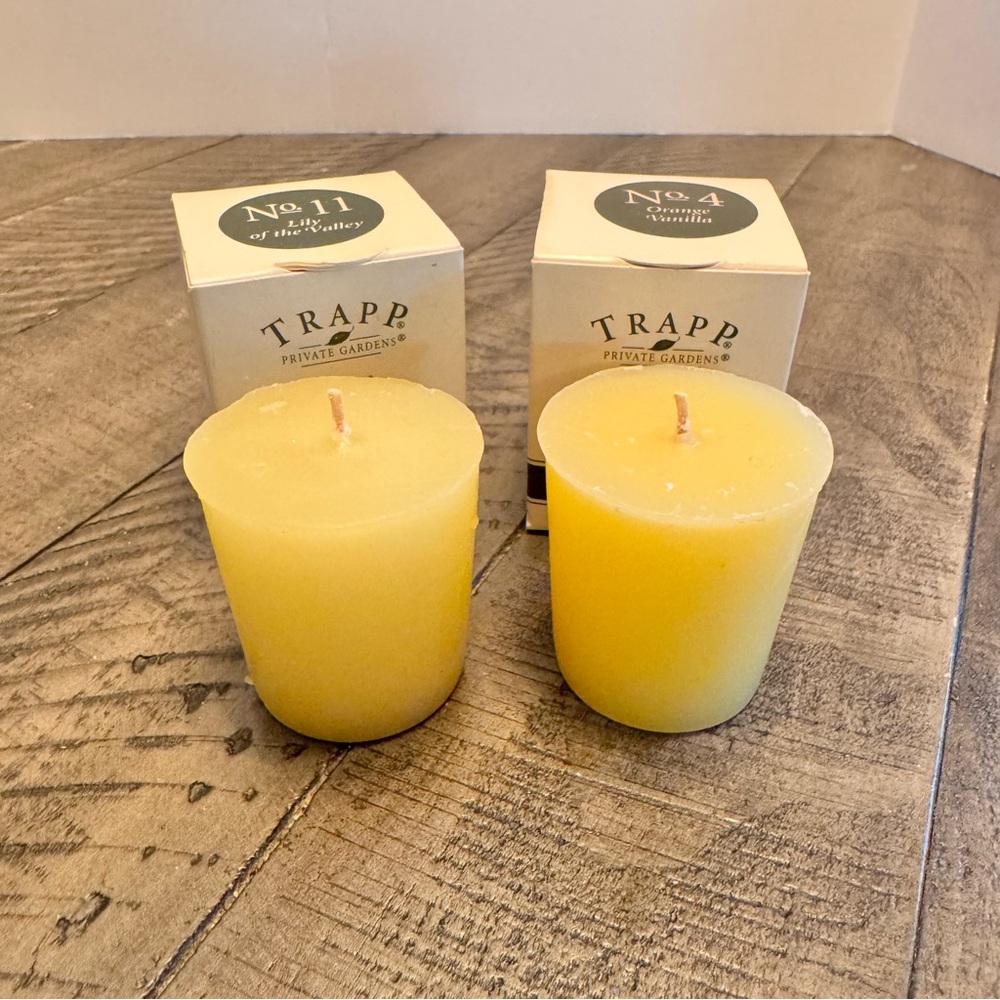 Trapp  Orange Vanilla & Lily of The Valley Votive‎ Candle Lot Of 2
